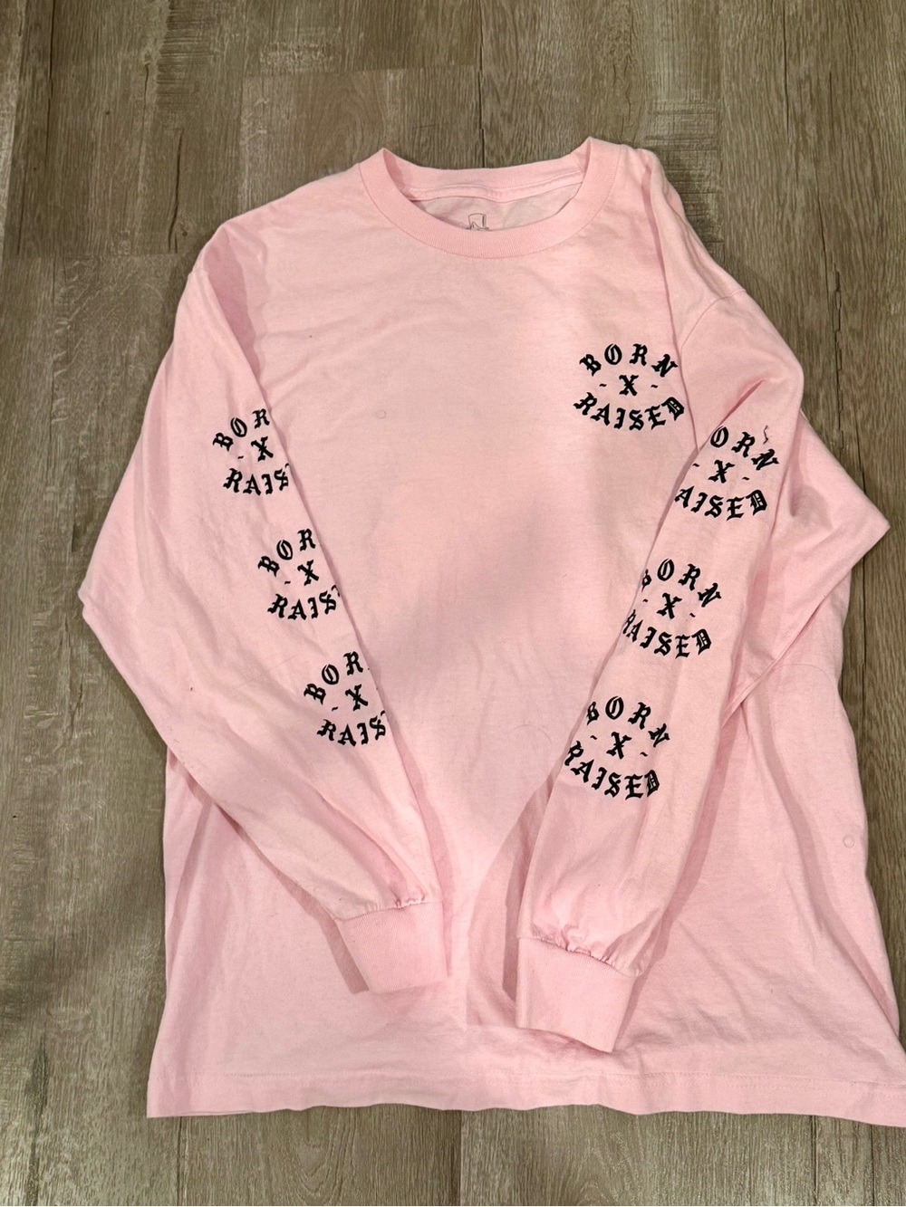 BORN X RAISED Pink Logo Tee with Top Hat Fox